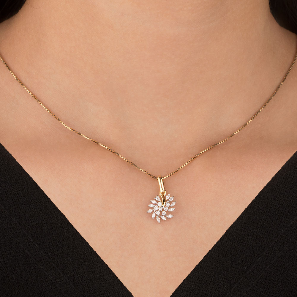 18K Two Tone Gold Diamond Pendant - 0.355ct VVS-EF