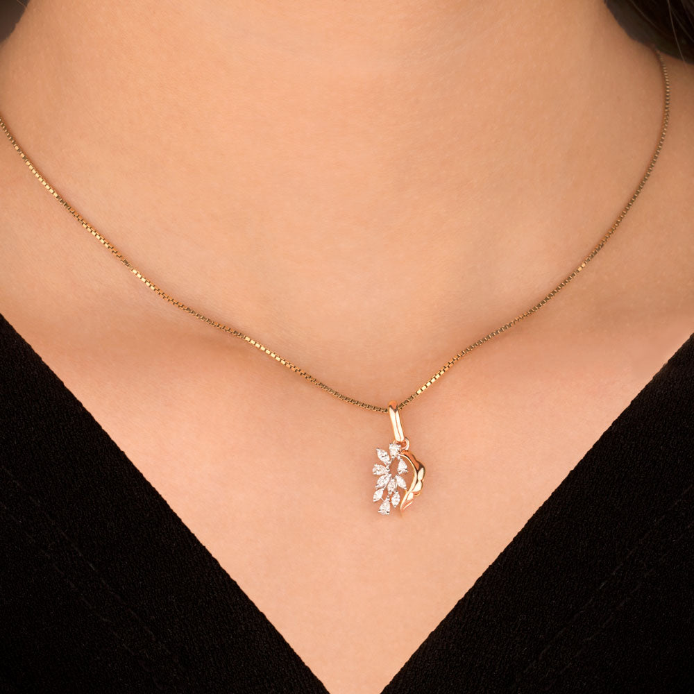 18K Two Tone Gold Diamond Pendant - 0.31ct VVS-EF