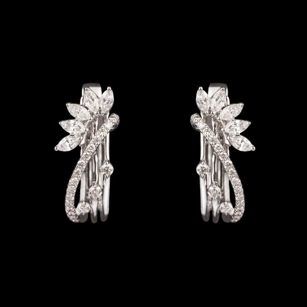 18K White Gold Diamond Earrings - 0.61ct SI-GH