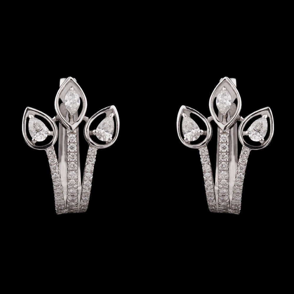 14K White Gold Diamond Earrings - 0.74ct SI-GH