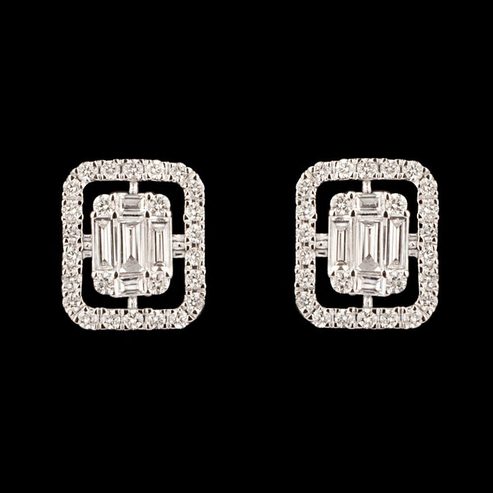 18K White Gold Diamond Earrings - 0.39ct SI-GH
