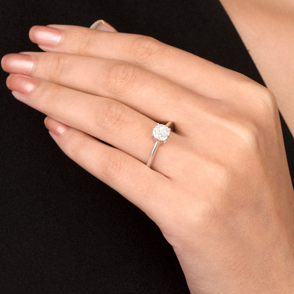 18K White Gold Diamond Ring - 0.33ct SI-GH