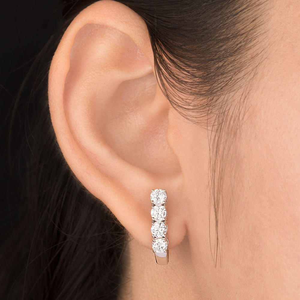 18K White Gold Diamond Earrings - 1.573ct VVS-EF