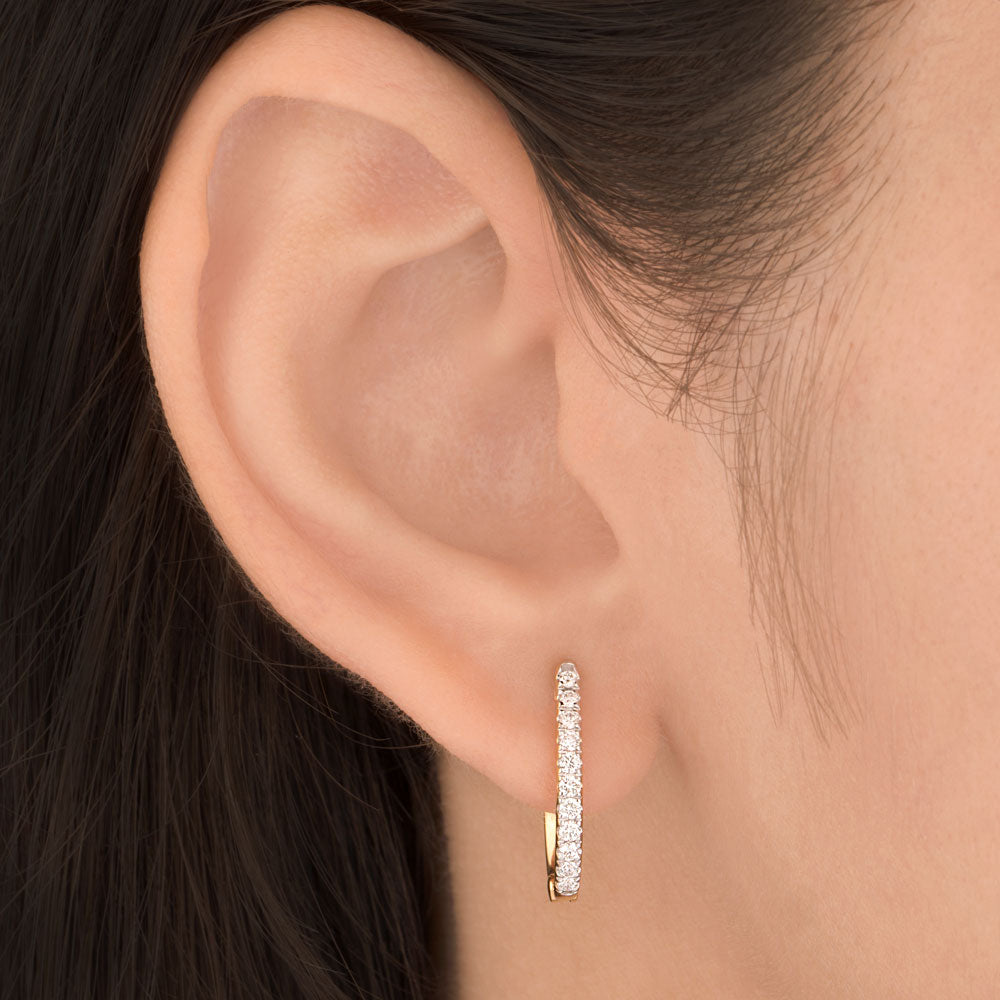 14K White Gold Diamond Earrings - 0.34ct SI-GH