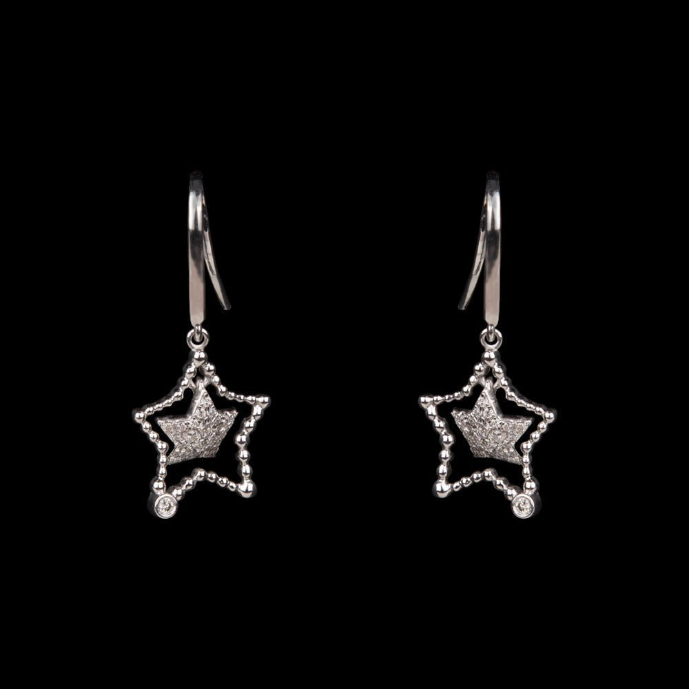 14K White Gold Diamond Earrings - 0.21ct SI-IJ