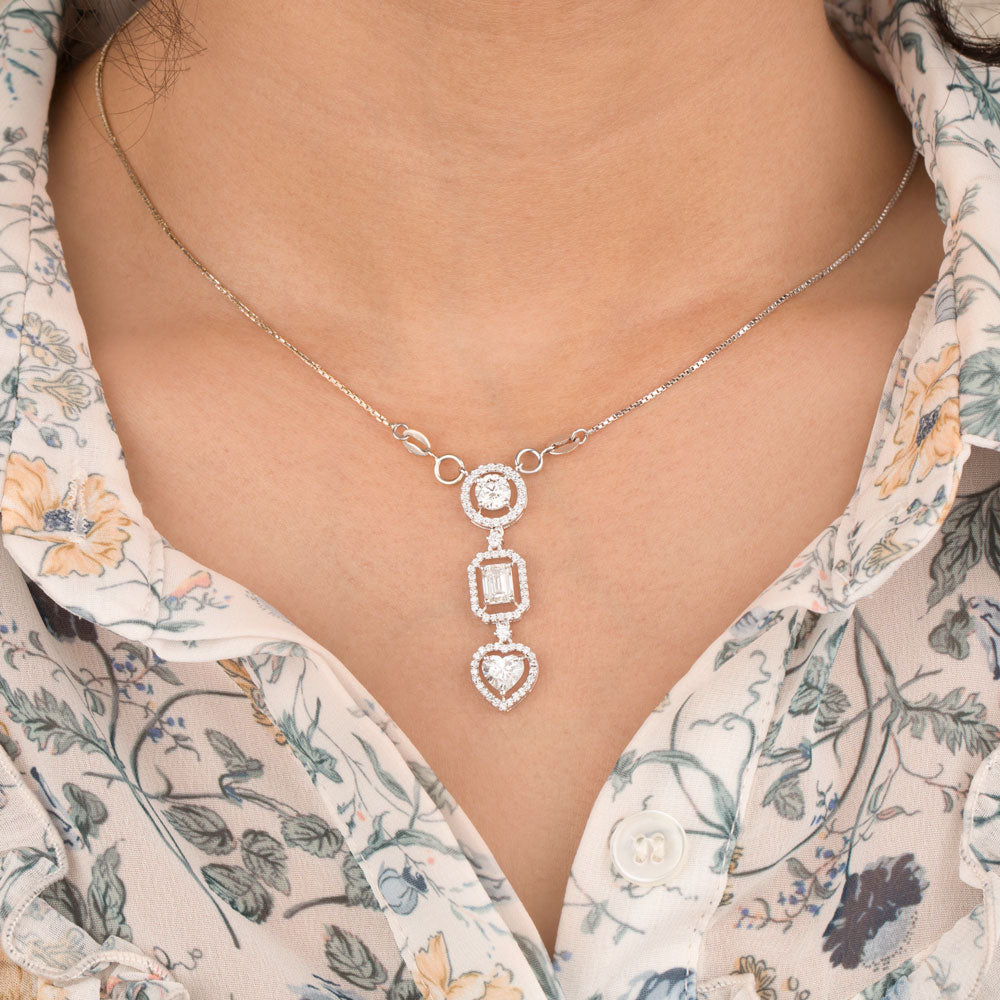 18K White Gold Diamond Pendant - 2.534ct VS-SI-GHI