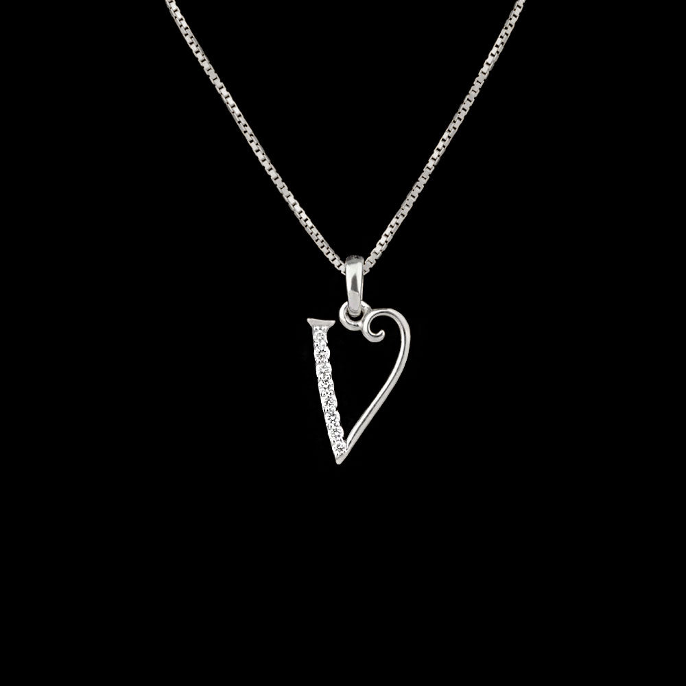 14K White Gold Diamond Pendant - 0.09ct SI-IJ