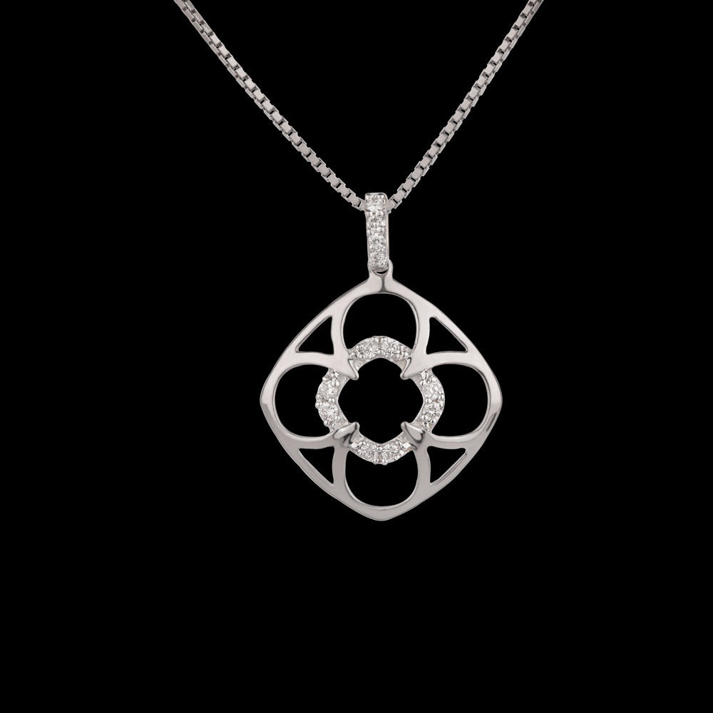 14K White Gold Diamond Pendant - 0.15ct VS-GH