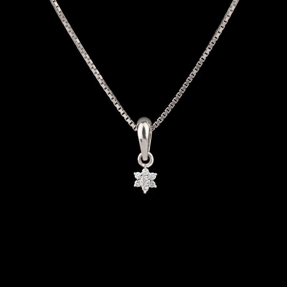 14K White Gold Diamond Pendant - 0.15ct SI-GH