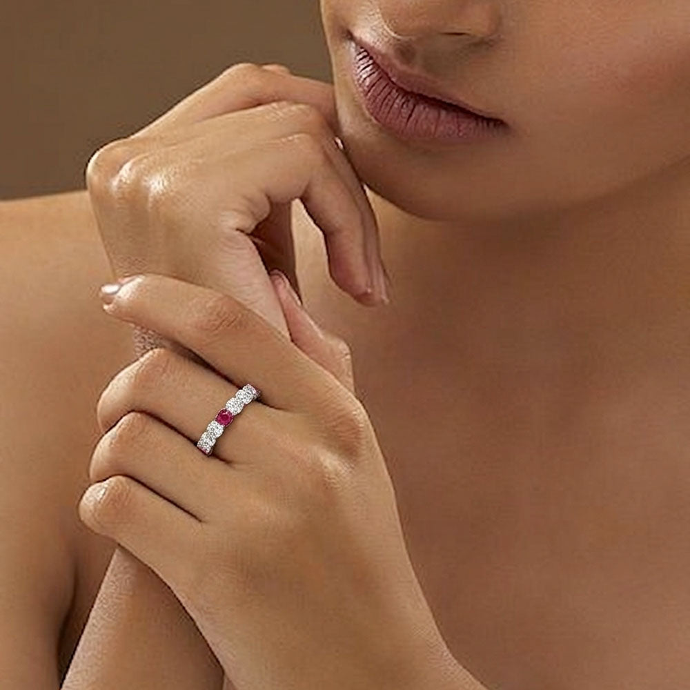 18K White Gold Diamond Ring - 2.208ct VS-SI-HI with Colour Stones