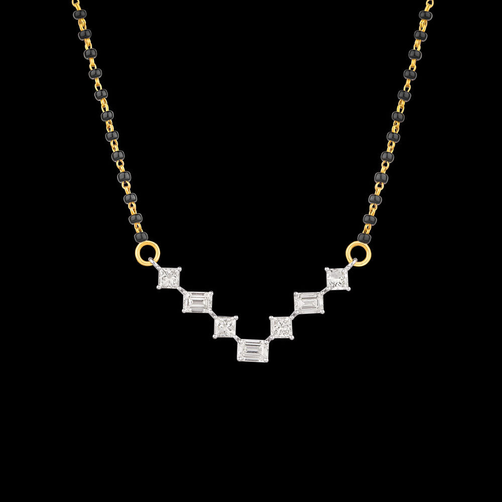 14K White Gold Diamond Mangalsutra Tanmaniya - 2.628ct VVS-VS-JK