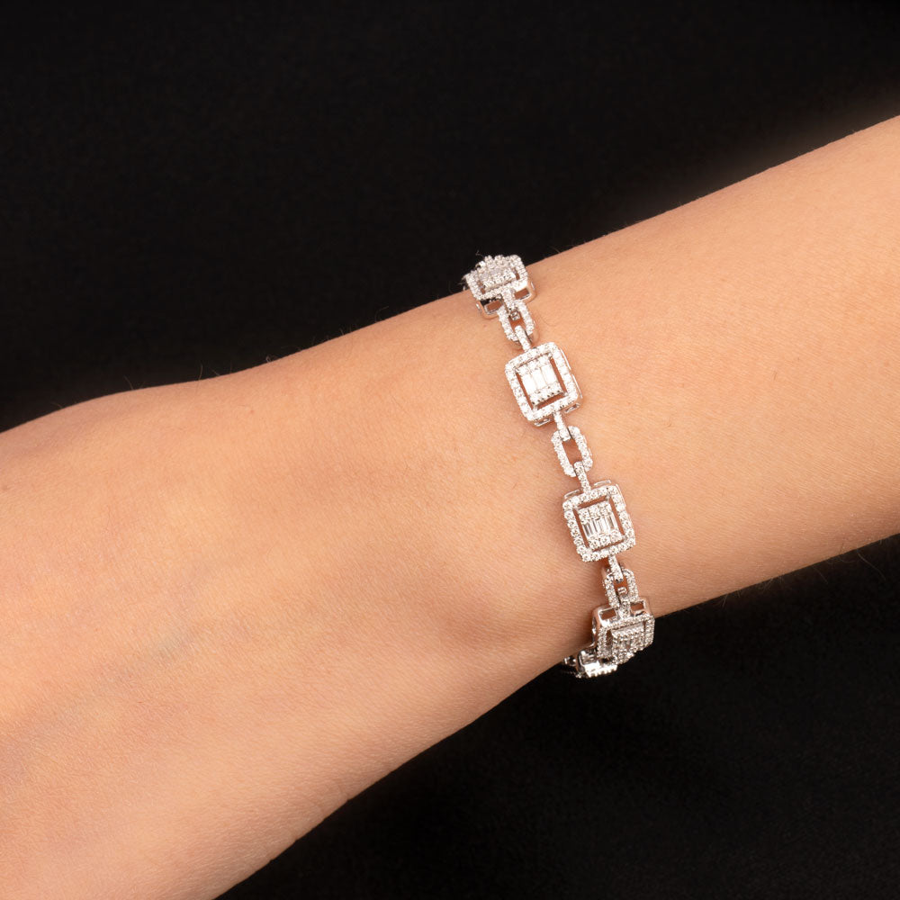 14K White Gold Diamond Bracelet - 2.589ct SI-IJ