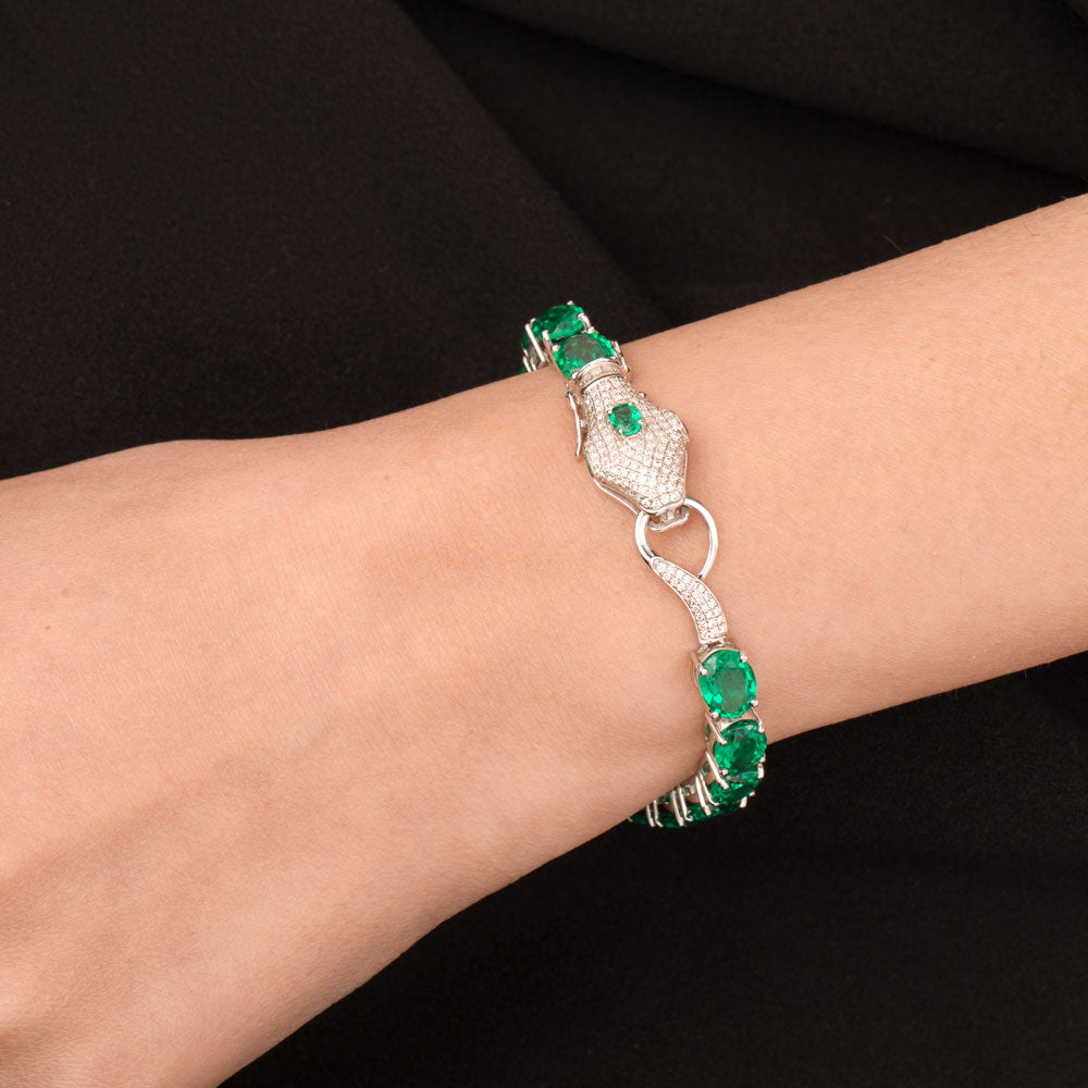 14K White Gold Diamond Bracelet - 0.744ct SI-IJ with Colour Stones