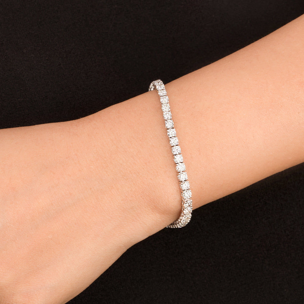 18K White Gold Diamond Bracelet - 4.994ct VVS-VS-IJ