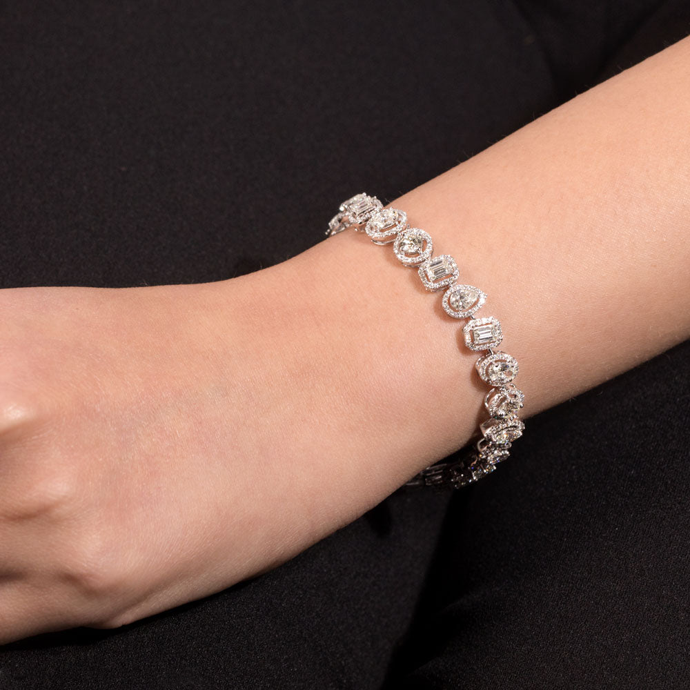 18K White Gold Diamond Bracelet - 8.374ct VS-SI-HI