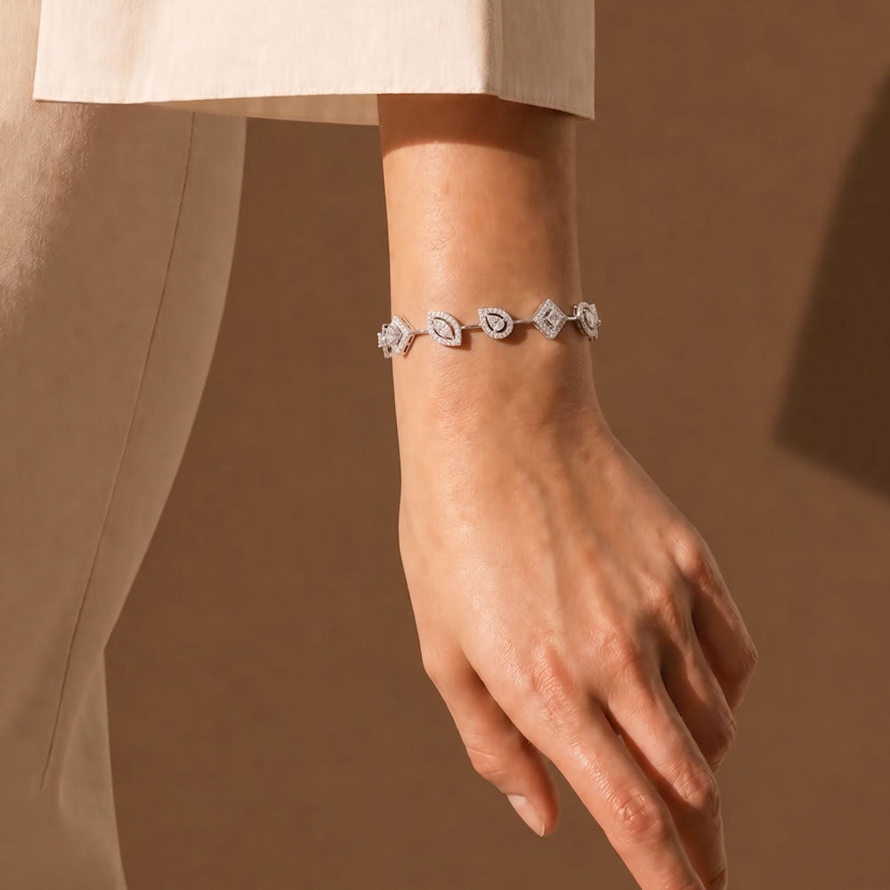 14K White Gold Diamond Bracelet - 4.411ct VS-SI-IJ