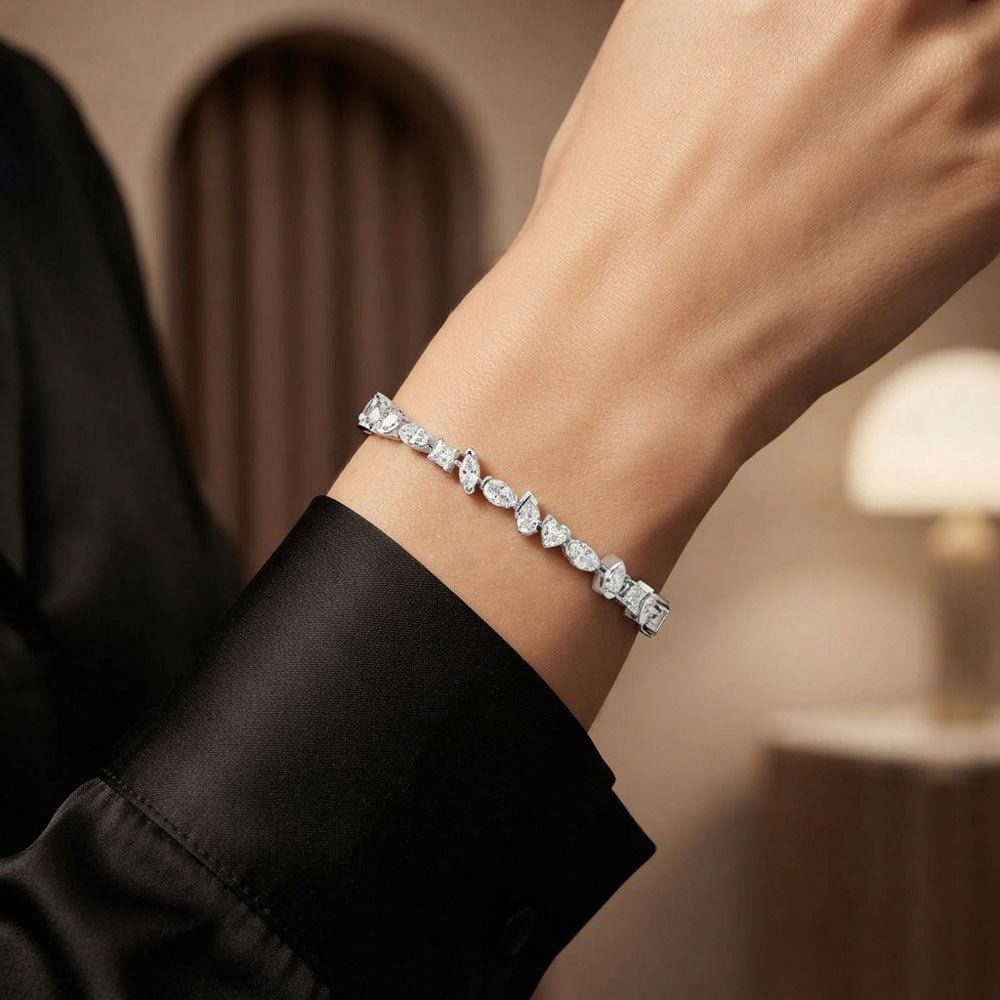 14K White Gold Diamond Bracelet - 8.792ct VS-SI-HI