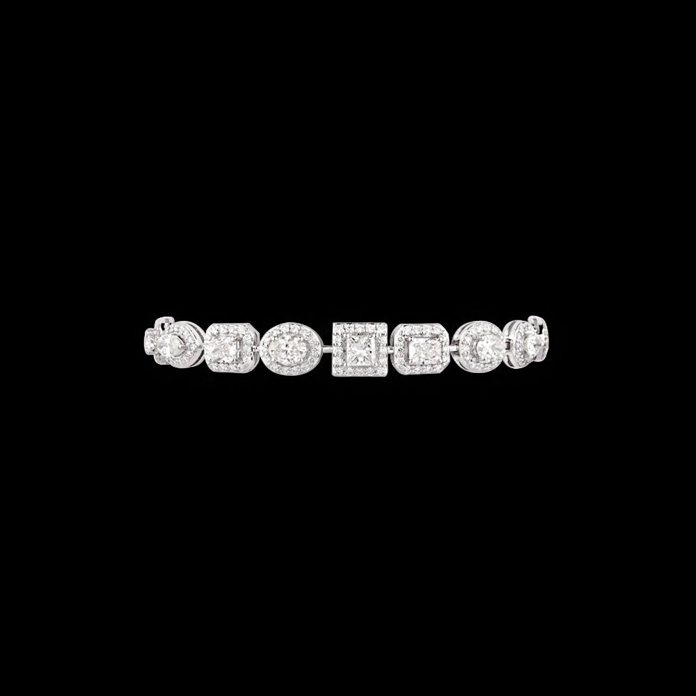 14K White Gold Diamond Bracelet - 6.217ct VS-SI-HI