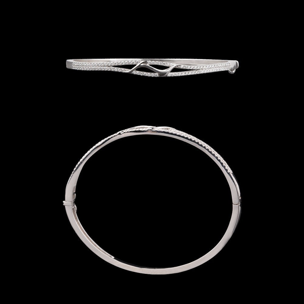14K White Gold Diamond Kada - 0.66ct VS-GH
