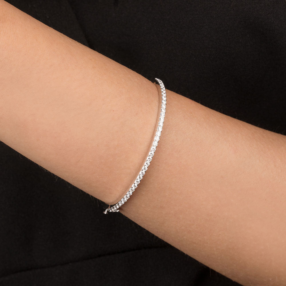 14K White Gold Diamond Kada - 1.46ct VS-SI-FG