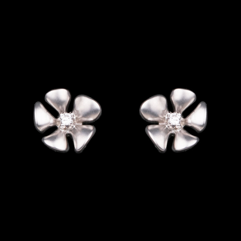 18K White Gold Diamond Earrings - 0.02ct VVS-EF