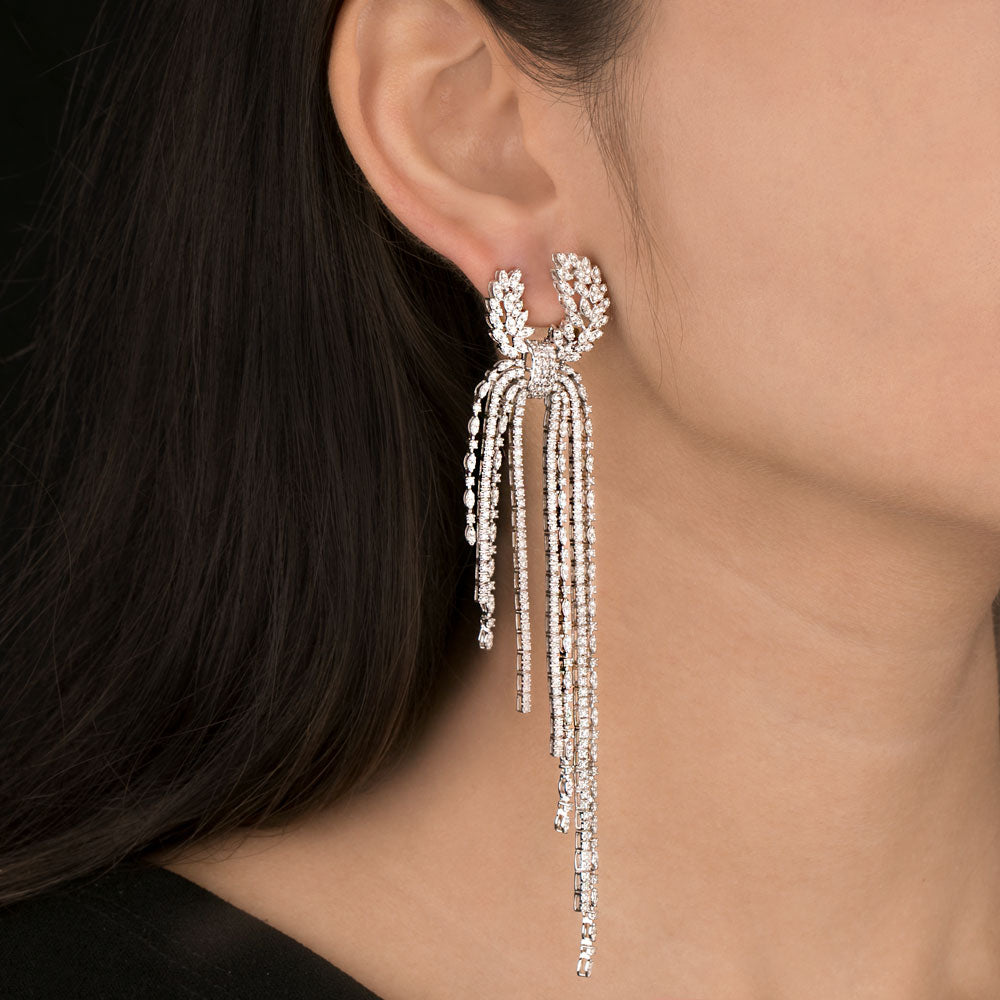 18K White Gold Diamond Earrings - 5.81ct SI-GH