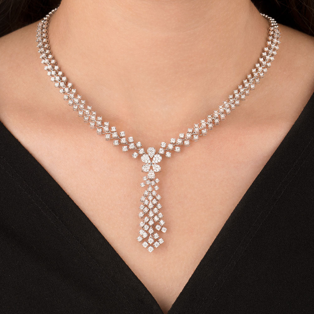 14K White Gold Diamond Necklace - 2.354ct VS-GH