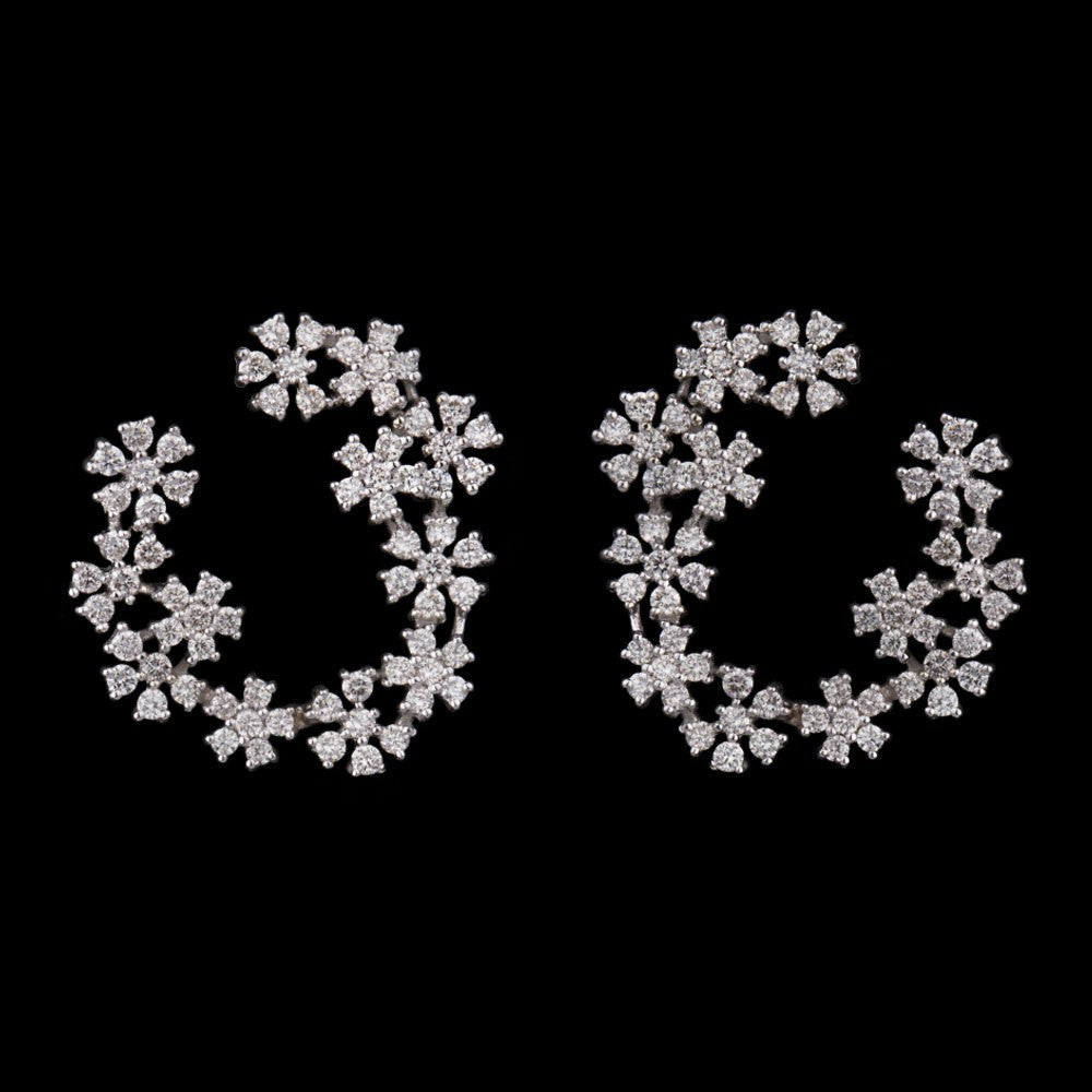 14K White Gold Diamond Earrings - 0.98ct SI-IJ