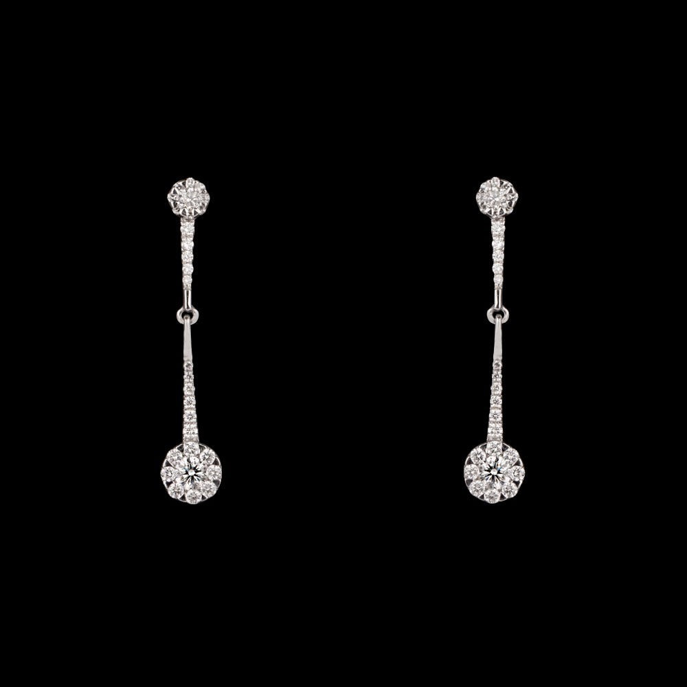 18K White Gold Diamond Earrings - 0.87ct SI-GH