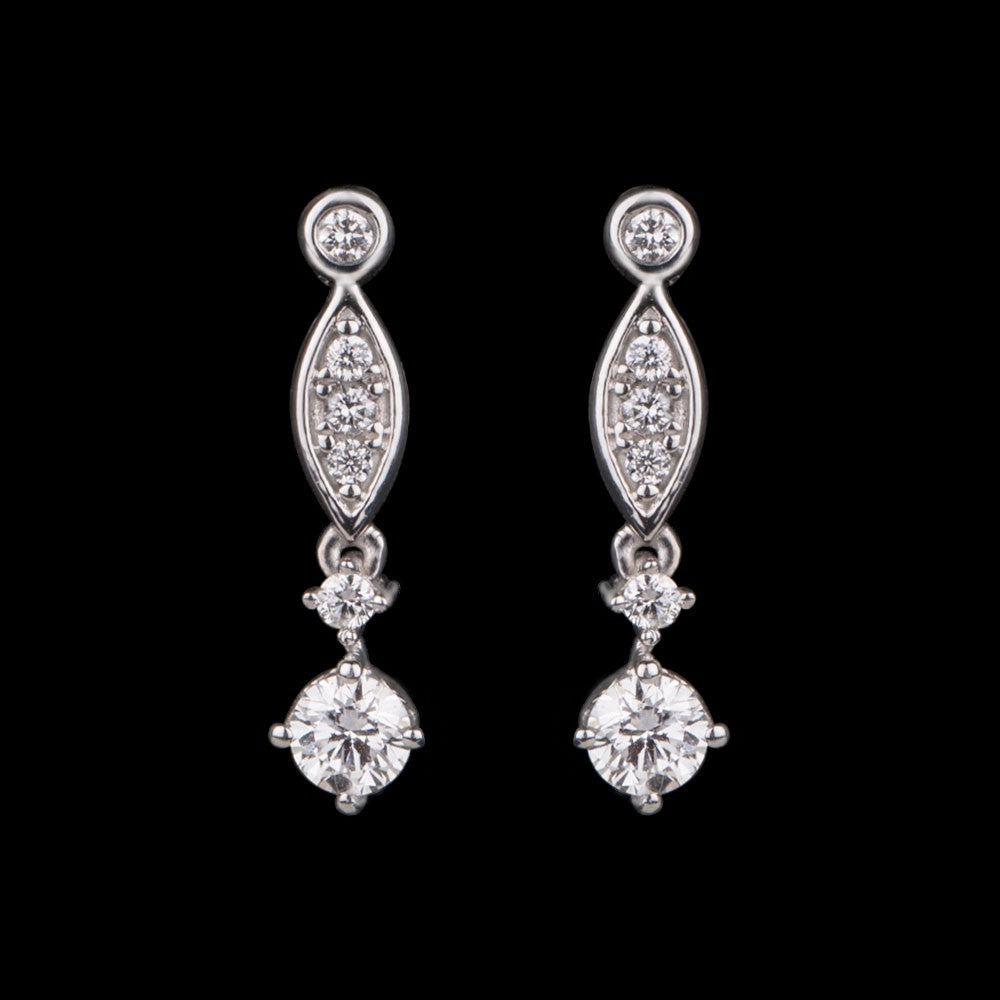 18K White Gold Diamond Earrings - 0.28ct VVS-VS-GH