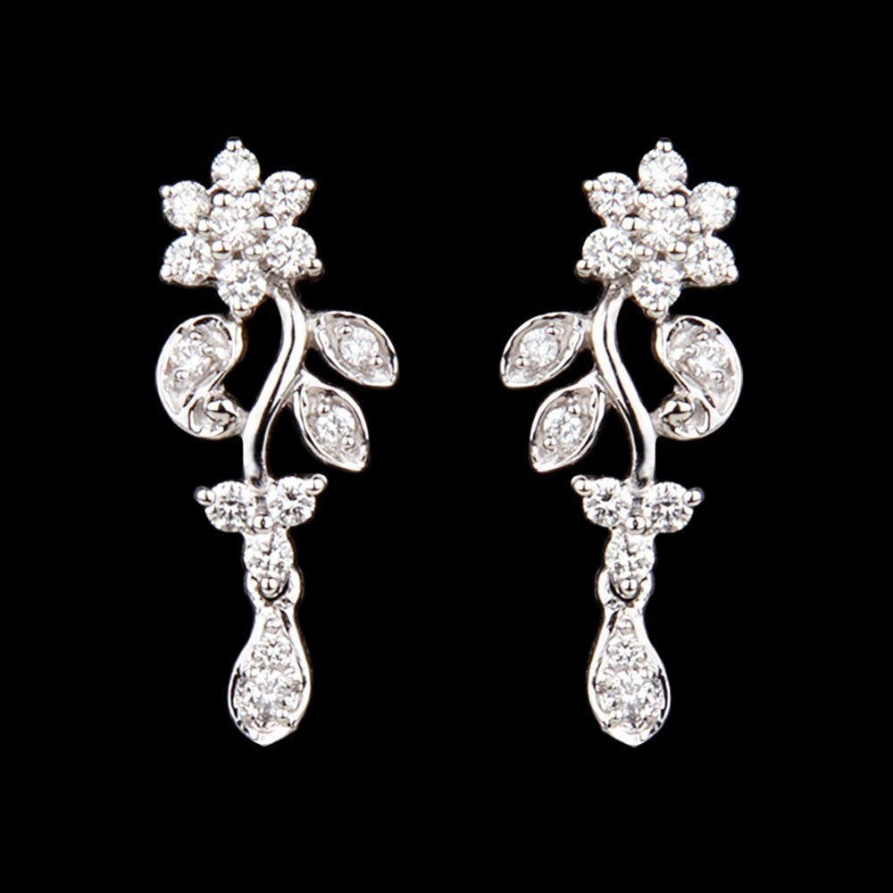 18K White Gold Diamond Earrings - 0.37ct SI-GH