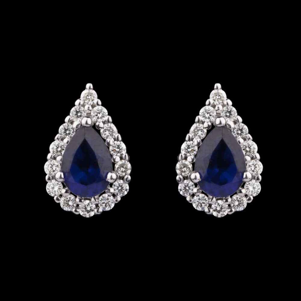 18K White Gold Diamond Earrings - 0.3ct VS-IJ with Colour Stones