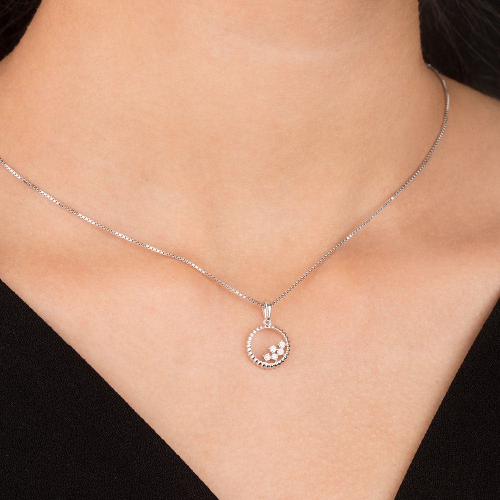 14K White Gold Diamond Pendant - 0.13ct SI-IJ