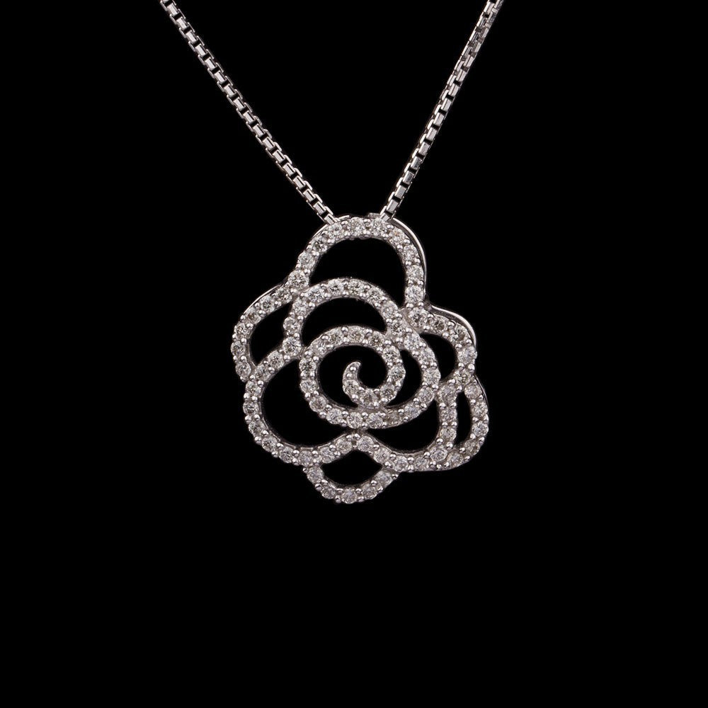 14K White Gold Diamond Pendant - 0.43ct SI-IJ
