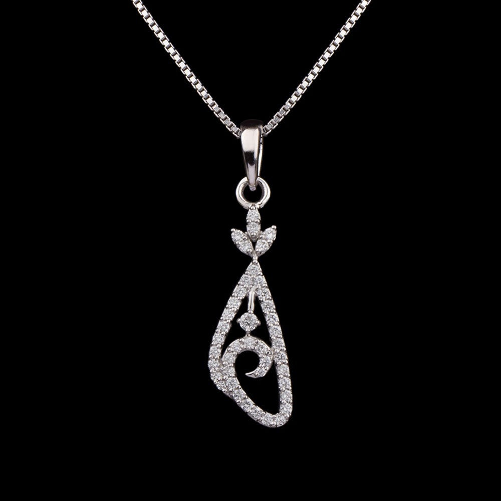 14K White Gold Diamond Pendant - 0.31ct VVS-FG