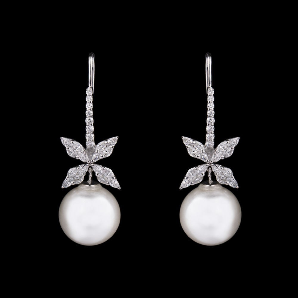 14K White Gold Diamond Earrings - 1.73ct VS-FG with Colour Stones