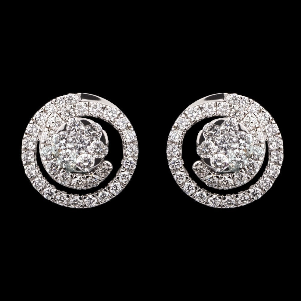 14K White Gold Diamond Earrings - 0.63ct VVS-VS-GH