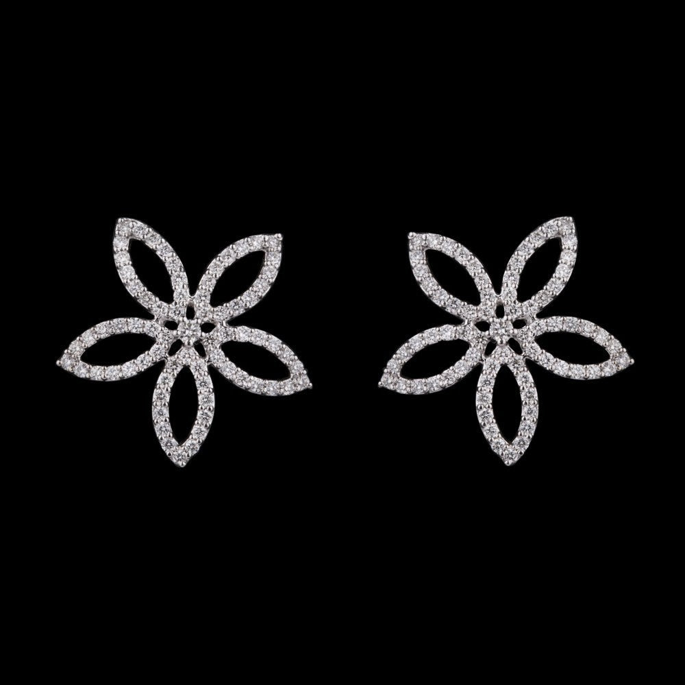 14K White Gold Diamond Earrings - 0.5ct VS-HI