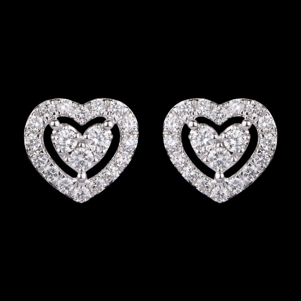 14K White Gold Diamond Earrings - 0.6ct VVS-VS-GH