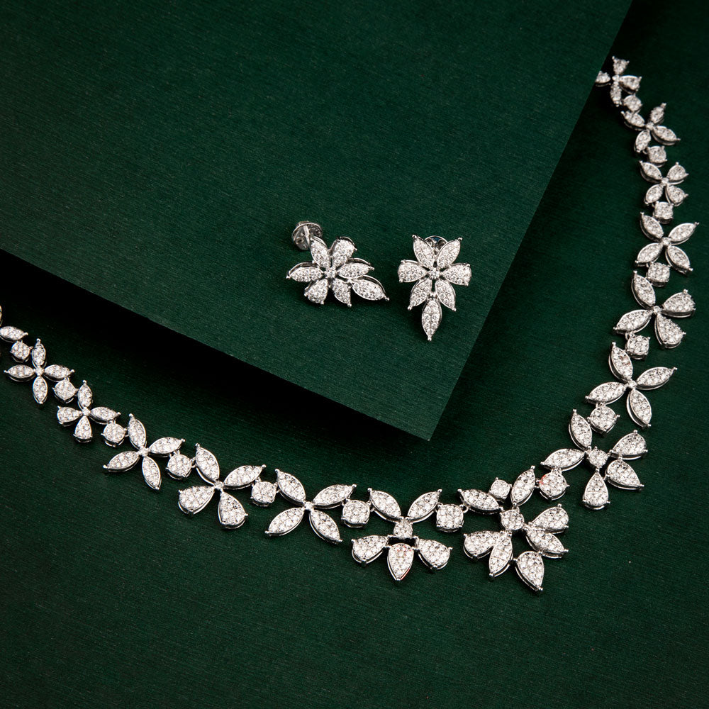 14K White Gold Diamond Necklace - 4.25ct VS-SI-GH