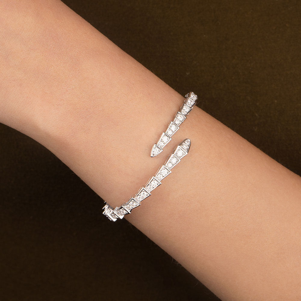 18K White Gold Diamond Kada - 2.75ct VVS-VS-GH