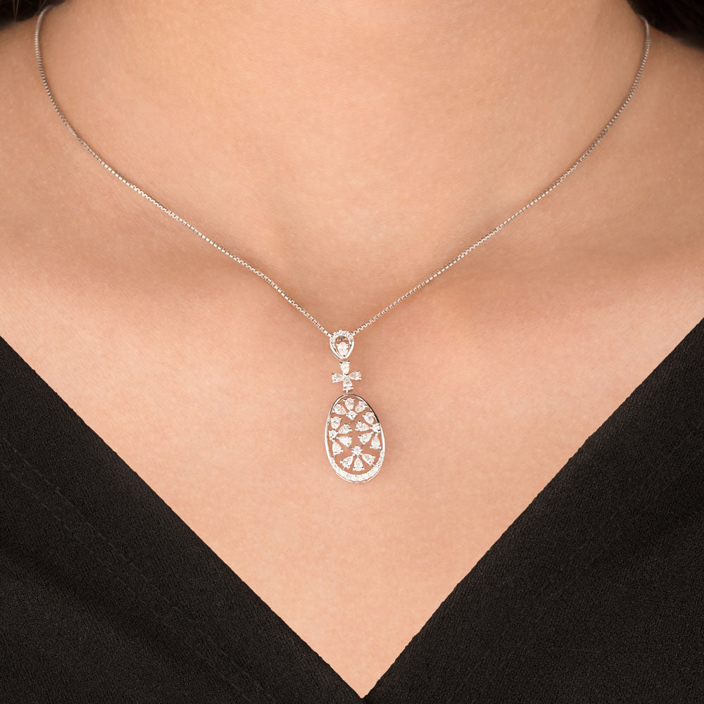 18K White Gold Diamond Pendant - 0.656ct VVS-EF