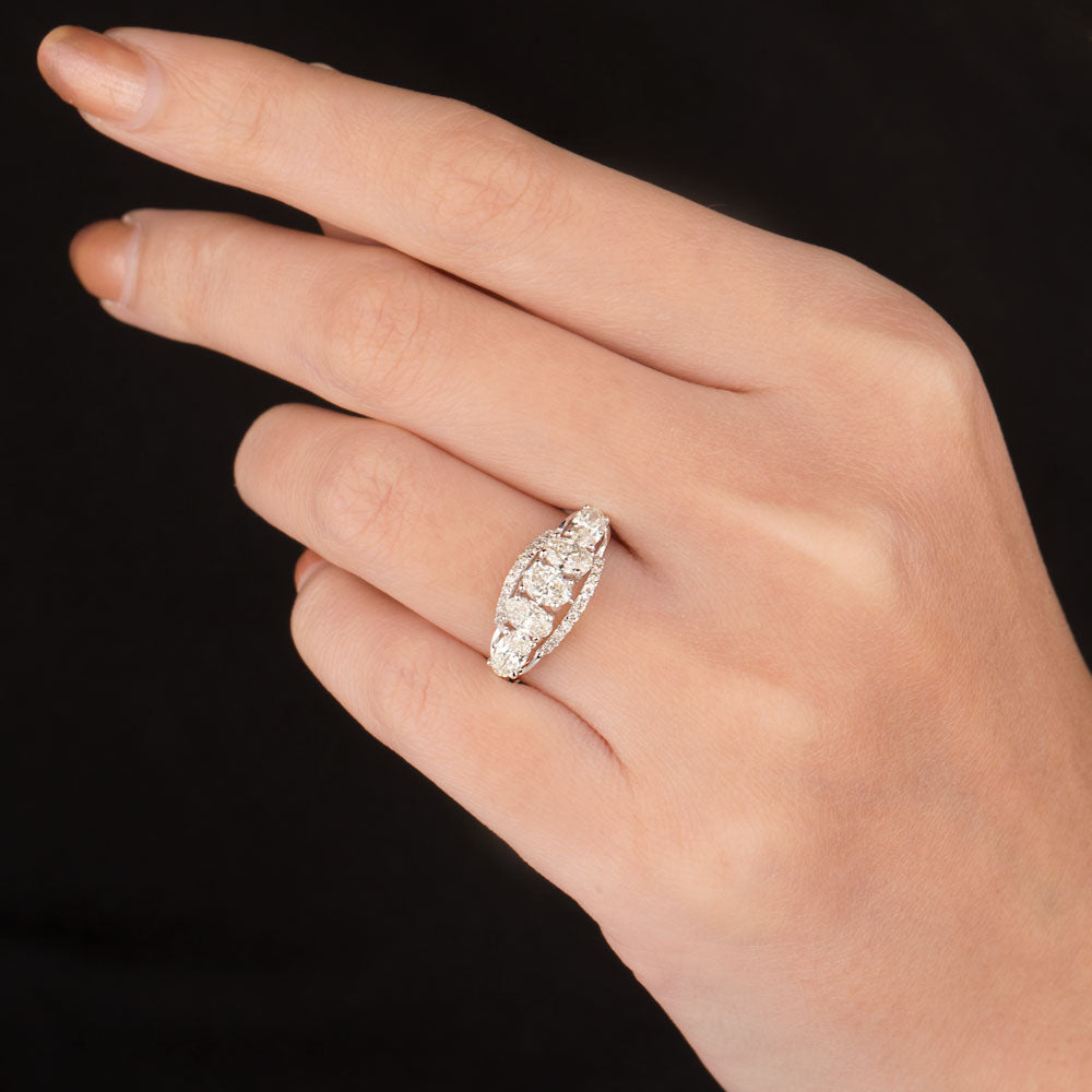 18K White Gold Diamond Ring - 1.356ct SI-IJ