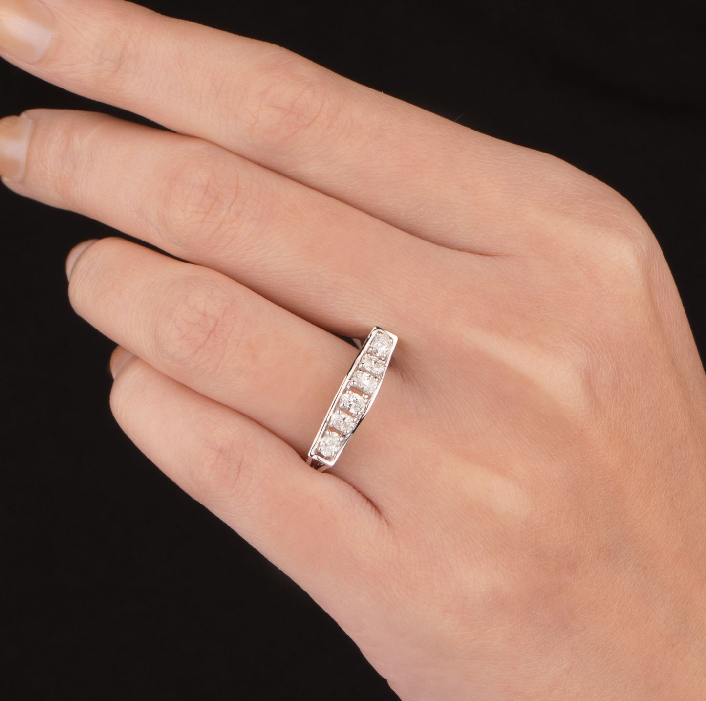 18K White Gold Diamond Ring - 0.484ct VVS-VS-GH