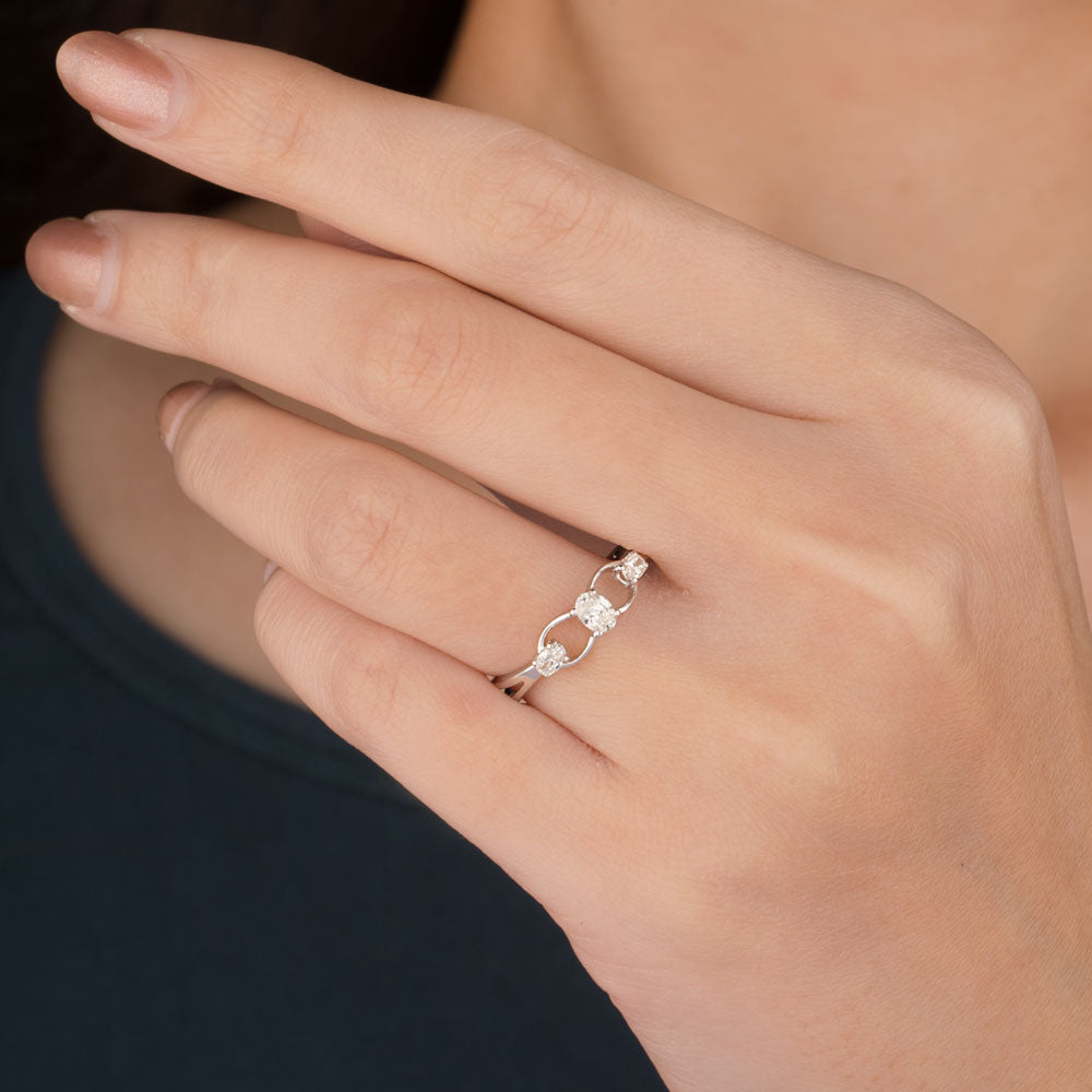 18K White Gold Diamond Ring - 0.312ct VS-SI-HI