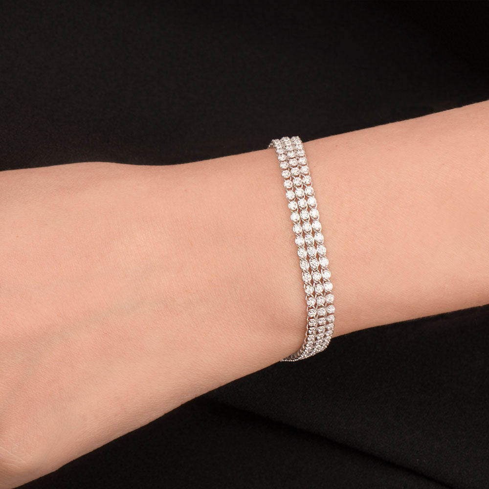 14K White Gold Diamond Bracelet - 3.107ct VS-SI-GH