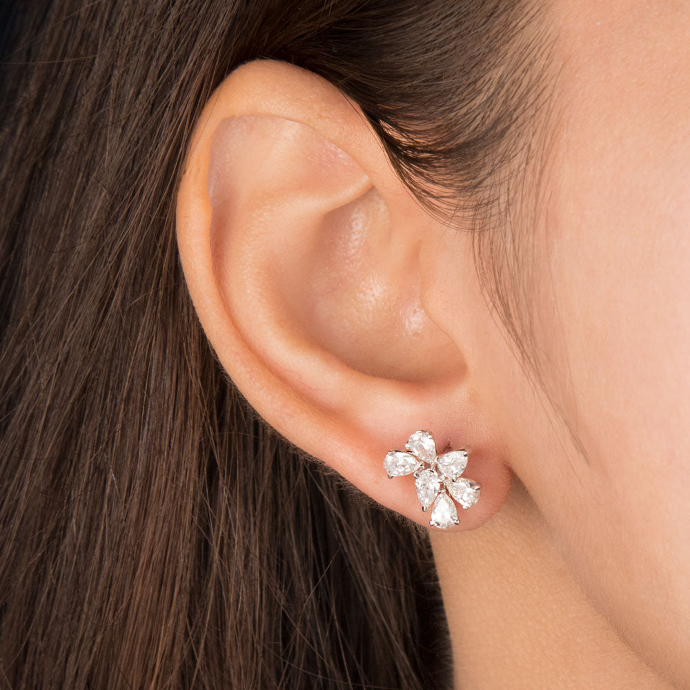 18K White Gold Diamond Earrings - 1.97ct VS-SI-FG