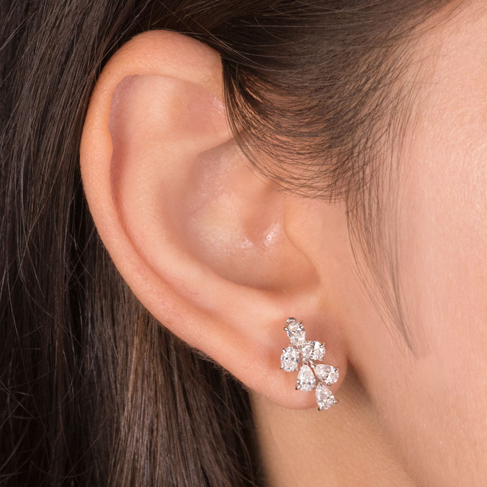 18K White Gold Diamond Earrings - 1.48ct VS-SI-EF