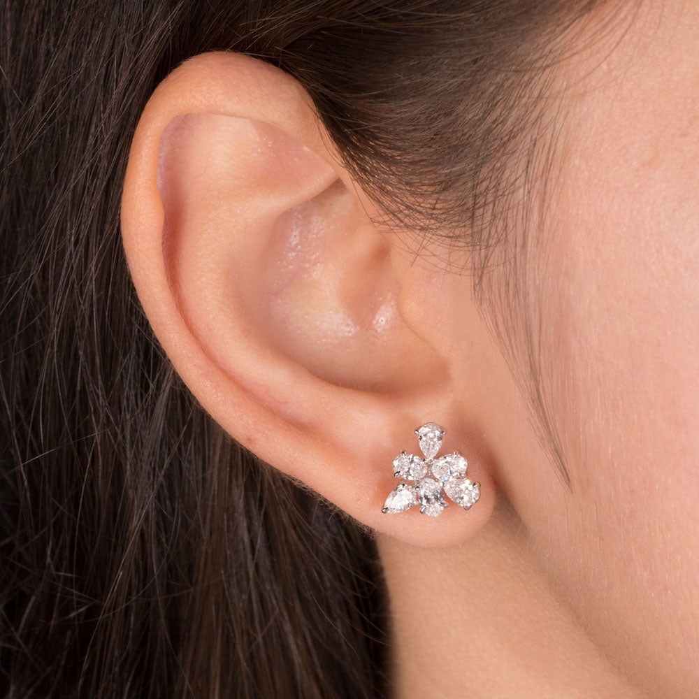 18K White Gold Diamond Earrings - 1.7ct VS-SI-EF