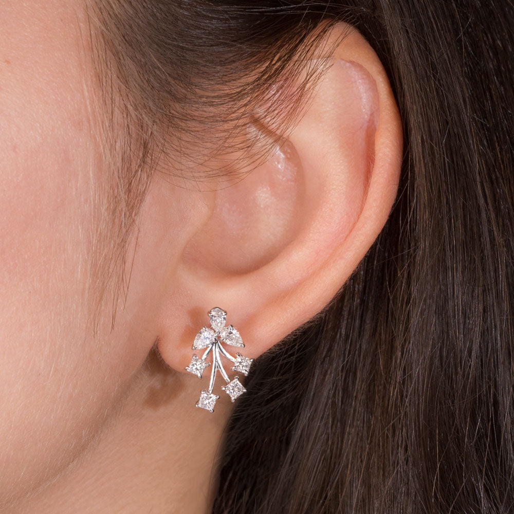 18K White Gold Diamond Earrings - 1.214ct VVS-VS-GH